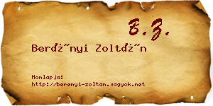 Berényi Zoltán névjegykártya