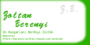zoltan berenyi business card