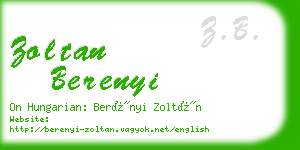zoltan berenyi business card